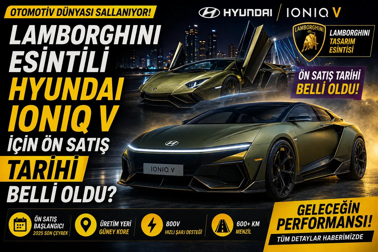Lamborghini Esintili Hyundai IONIQ V İçin Ön Satış Tarihi Belli Oldu
