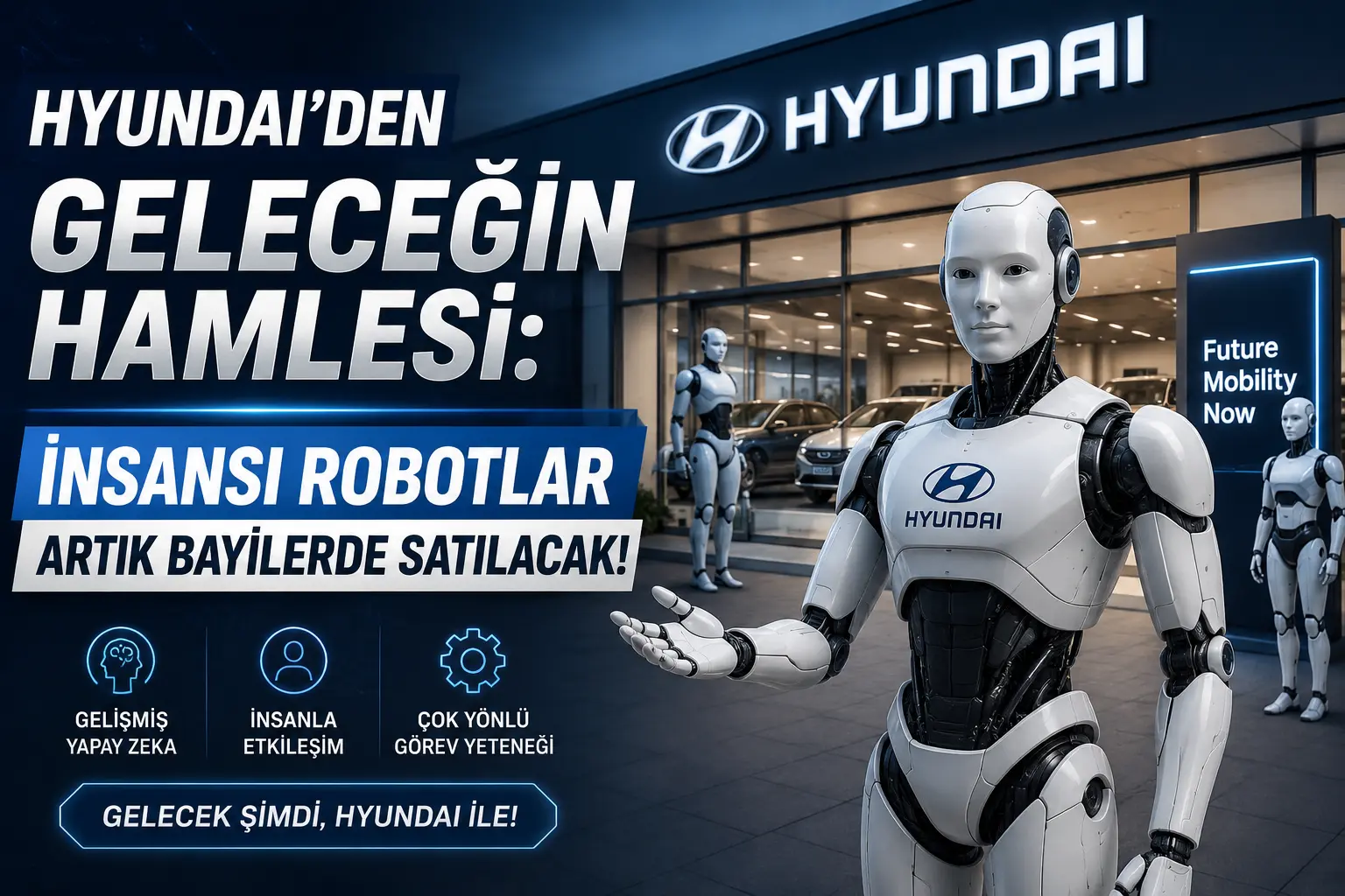 Hyundai’den Geleceğin Hamlesi: İnsansı Robotlar Artık Bayilerde Satılacak!